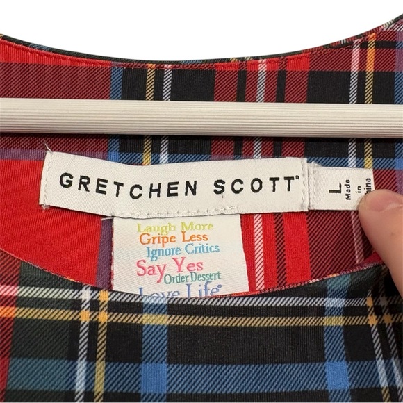 Gretchen Scott Tartan Plaid Button Up Dress Size L NWT - Picture 6 of 9